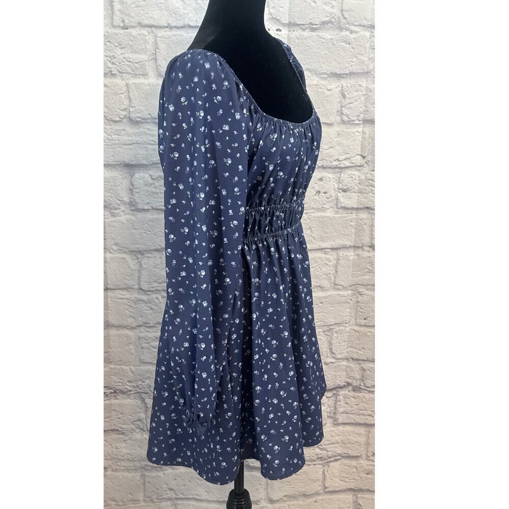 NWT Alter'd State Blue Floral scoop neck/ Back Mini Dress Medium